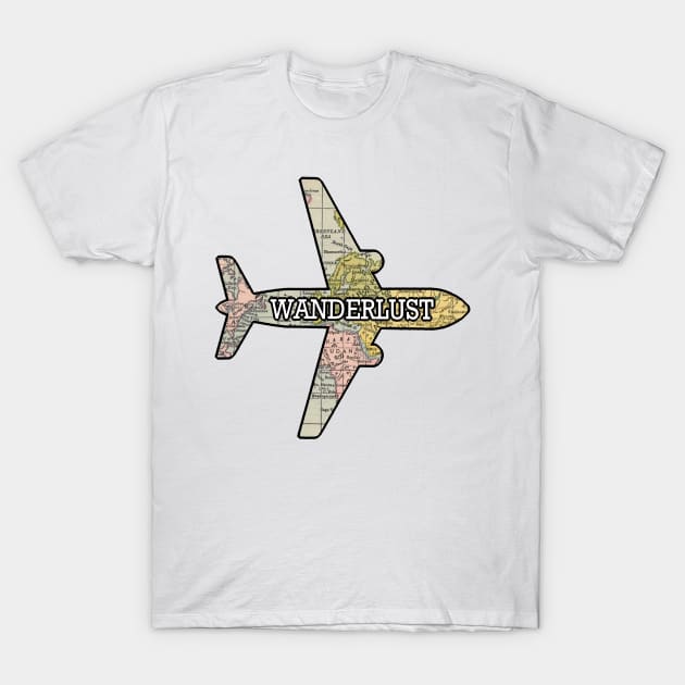 Wanderlust Airplane T-Shirt by AbundanceSeed